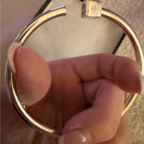 Silver Bangle Bracelet with Charm NWT - Picture 3 of 5
